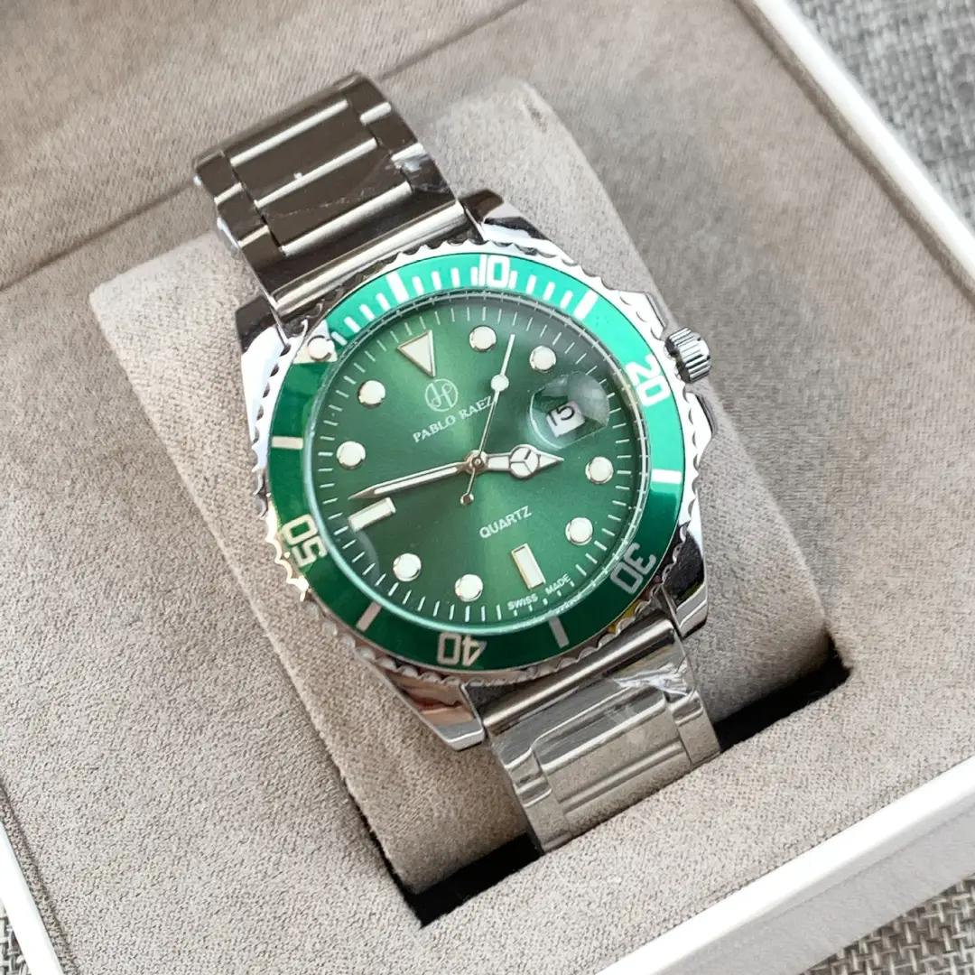 Men's Green Quartz Watch with Butterfly Buckle - Image 3