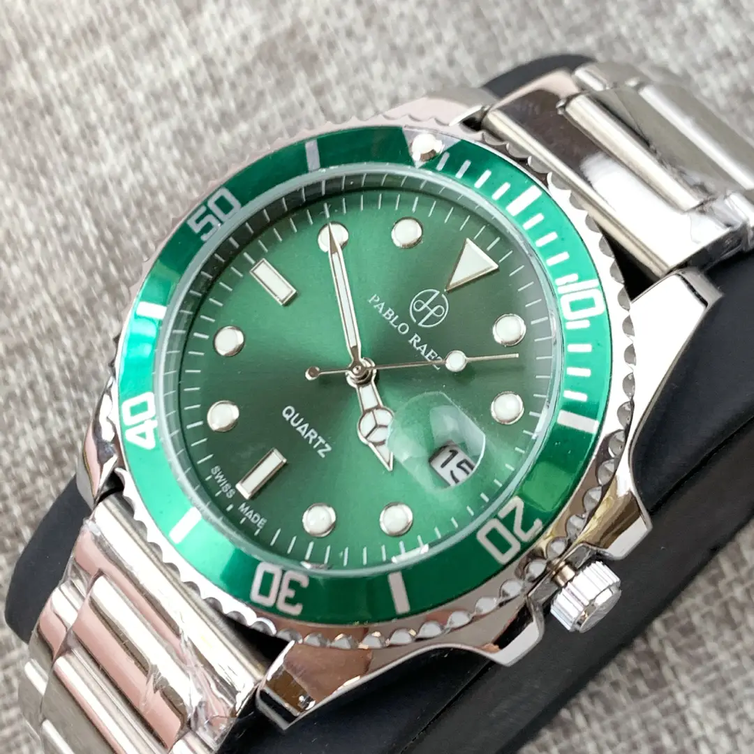 Men's Green Quartz Watch with Butterfly Buckle - Image 4