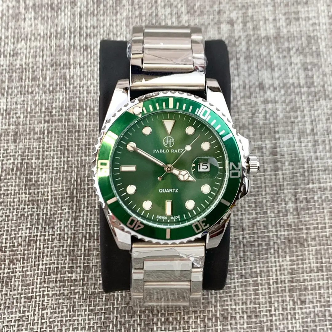 Men's Green Quartz Watch with Butterfly Buckle - Image 5
