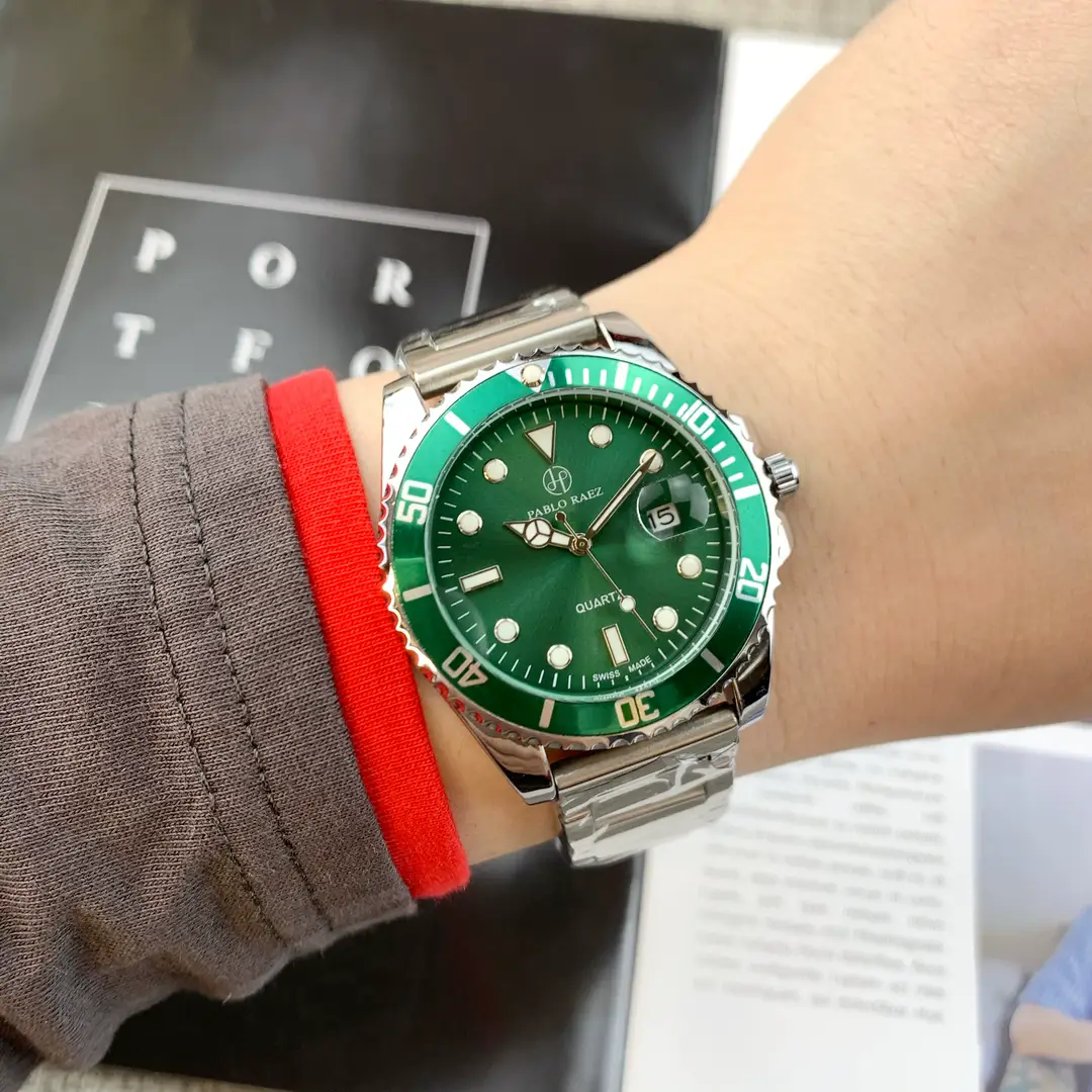 Men's Green Quartz Watch with Butterfly Buckle — feature 17