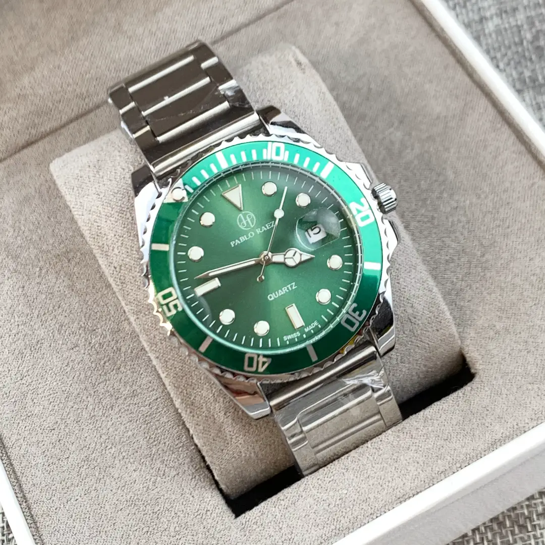 Men's Green Quartz Watch with Butterfly Buckle — feature 7
