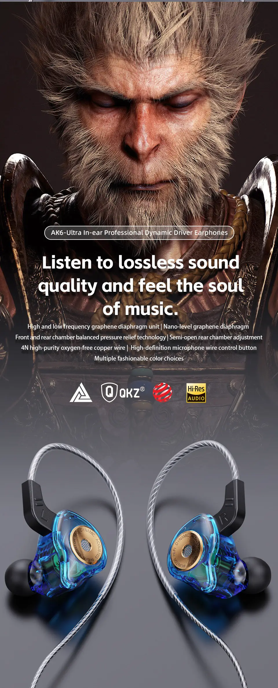 QKZ Audio Wireless In-Ear Headphones with RGB Light — feature 4