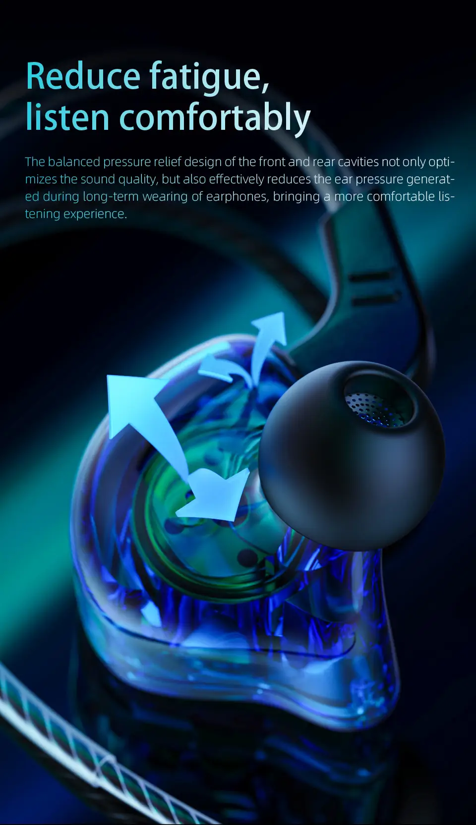 QKZ Audio Wireless In-Ear Headphones with RGB Light — feature 8
