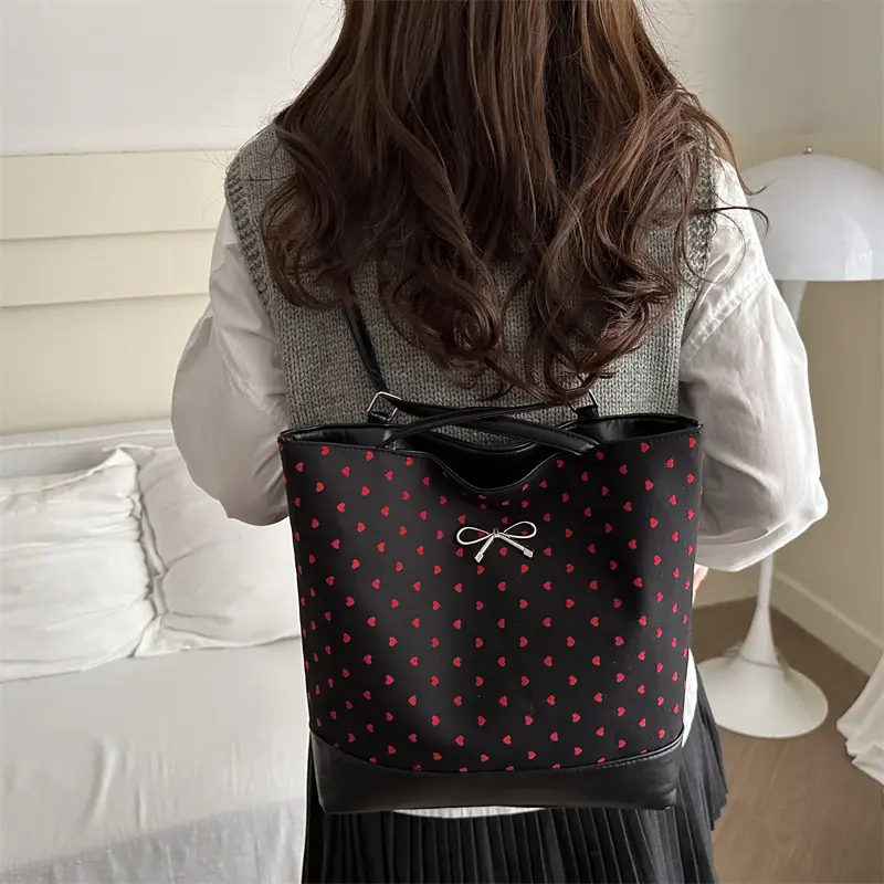 Black Polka Dot Women's Tote Bag 2024 - Image 5