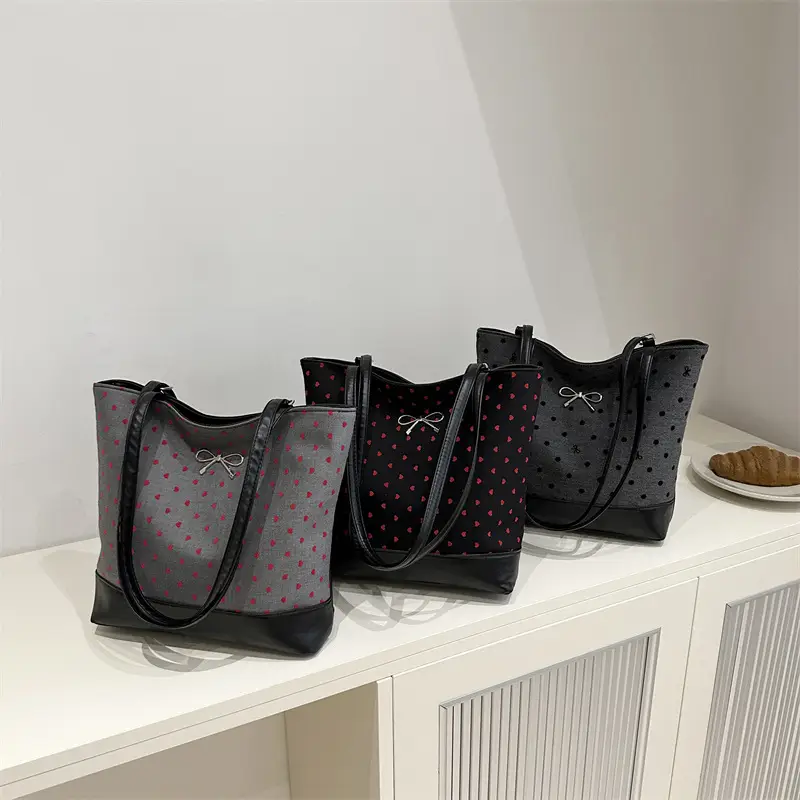 Black Polka Dot Women's Tote Bag 2024 - Image 7