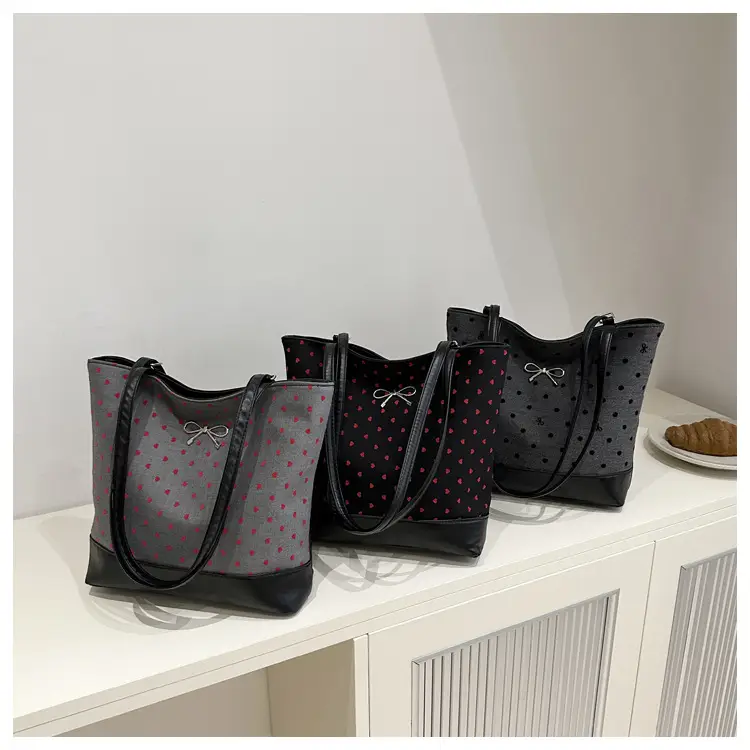 Black Polka Dot Women's Tote Bag 2024 — feature 12