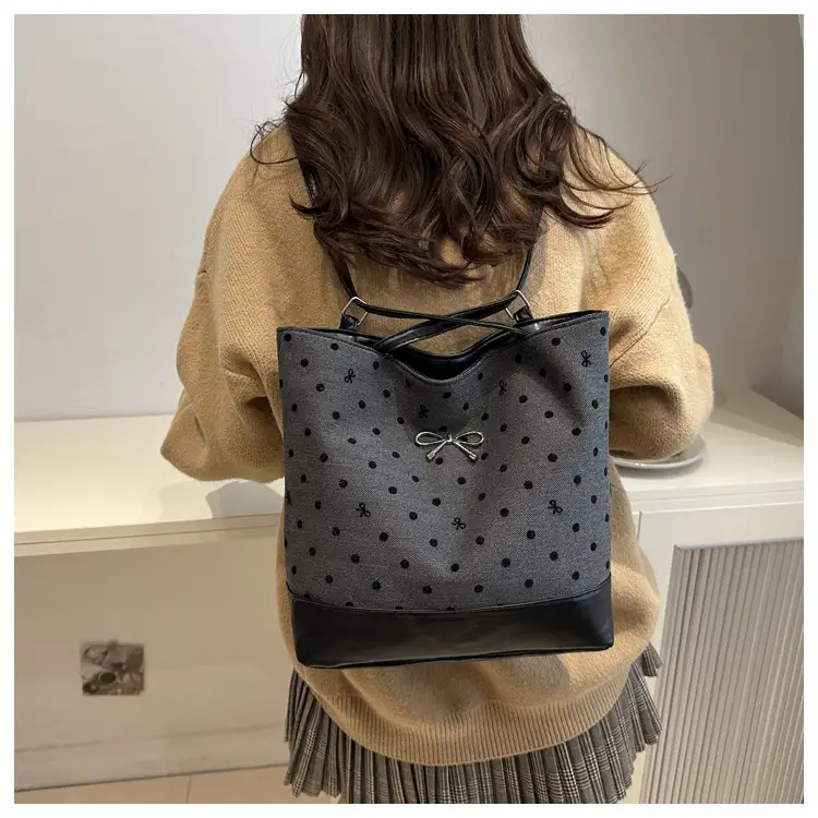 Black Polka Dot Women's Tote Bag 2024 — feature 17