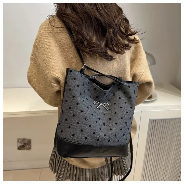 Black Polka Dot Women's Tote Bag 2024 — feature 18