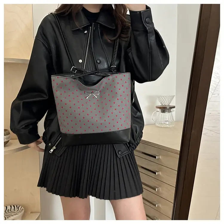 Black Polka Dot Women's Tote Bag 2024 — feature 28
