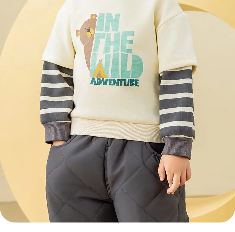 Baby Cotton Long Sleeve T-Shirt Yellow Adventure Print — feature 2