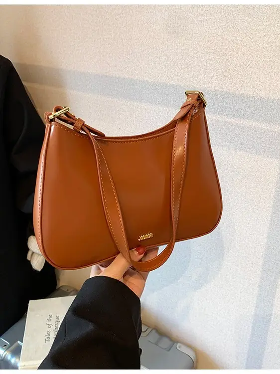 Brown Leather Shoulder Messenger Bag for Women - Image 8