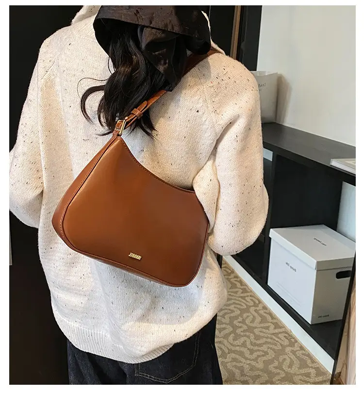 Brown Leather Shoulder Messenger Bag for Women — feature 1