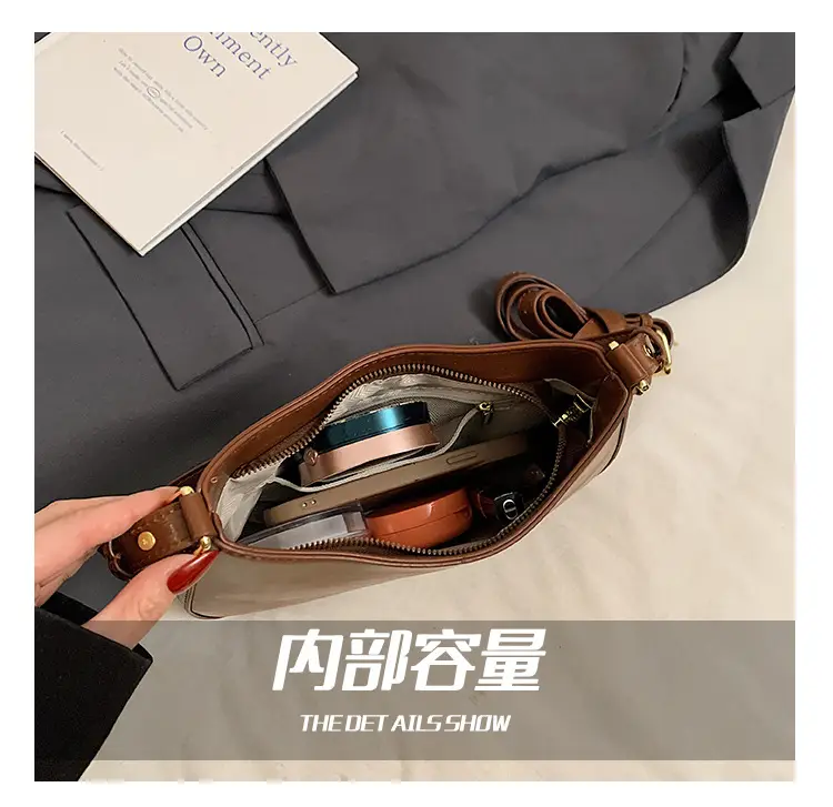 Brown Leather Shoulder Messenger Bag for Women — feature 18