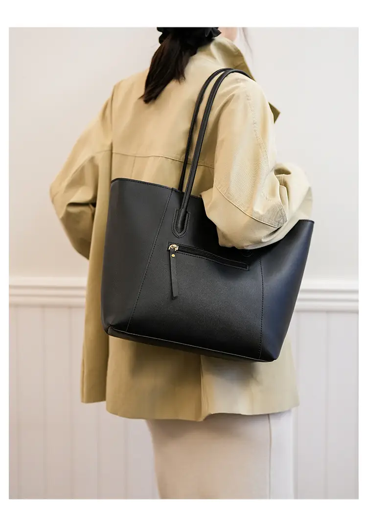 Large Capacity Leather Tote Bag for Women Brown — feature 19