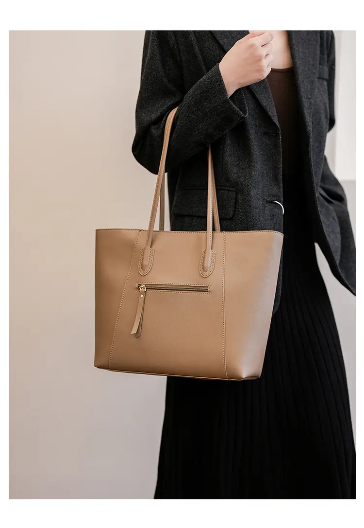 Large Capacity Leather Tote Bag for Women Brown — feature 27