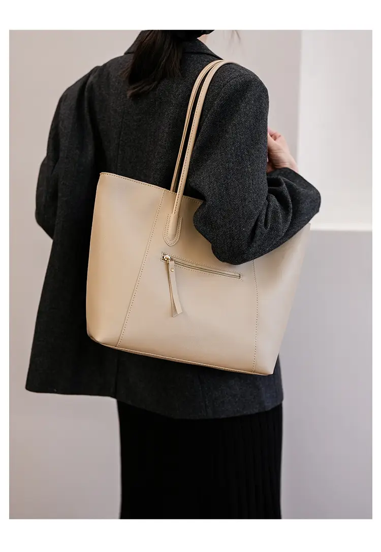 Large Capacity Leather Tote Bag for Women Brown — feature 31