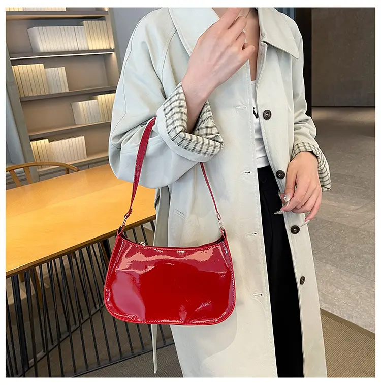 Purple Patent Leather Shoulder Bag for Women — feature 18