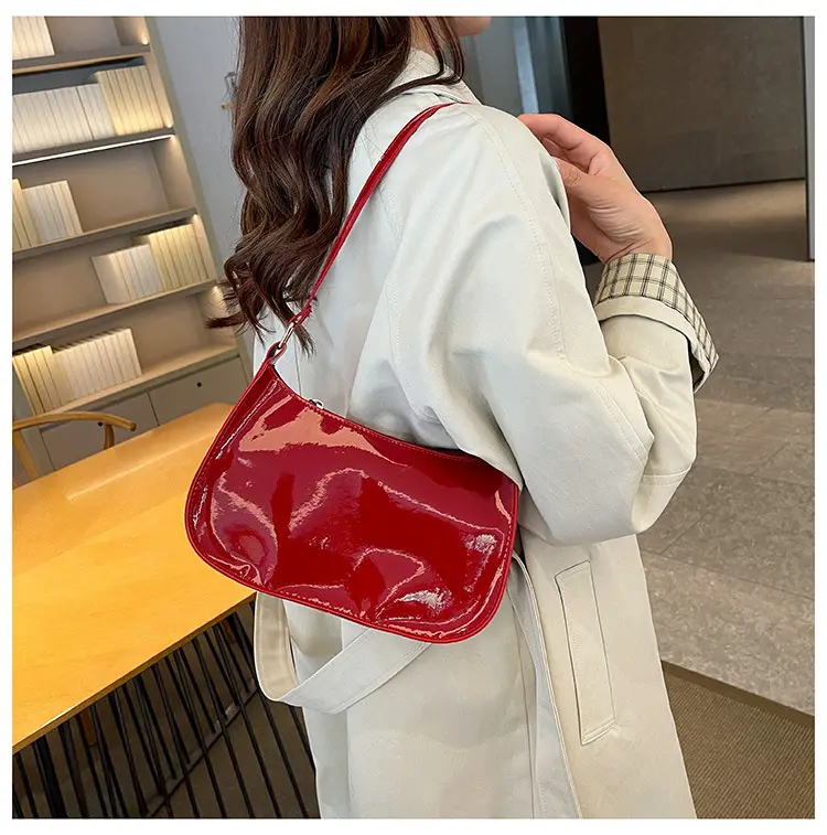Purple Patent Leather Shoulder Bag for Women — feature 19