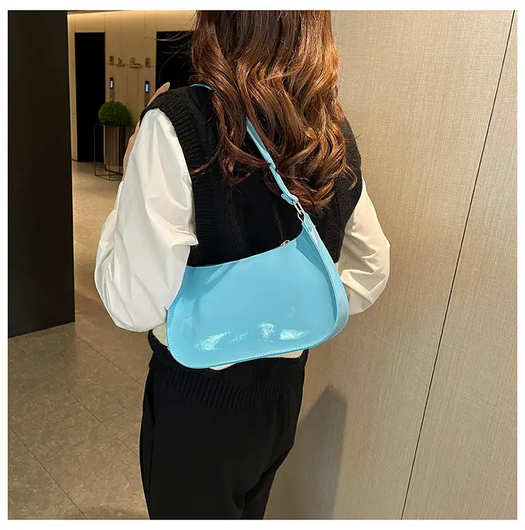 Purple Patent Leather Shoulder Bag for Women — feature 21