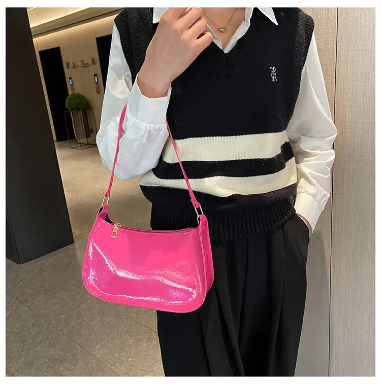 Purple Patent Leather Shoulder Bag for Women — feature 23
