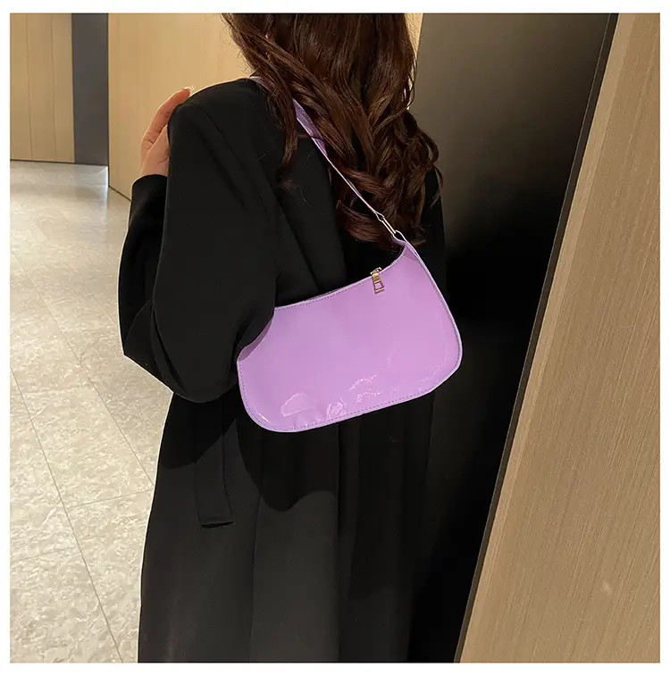 Purple Patent Leather Shoulder Bag for Women — feature 24