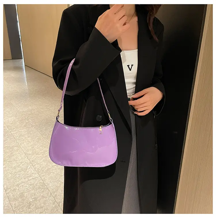Purple Patent Leather Shoulder Bag for Women — feature 25