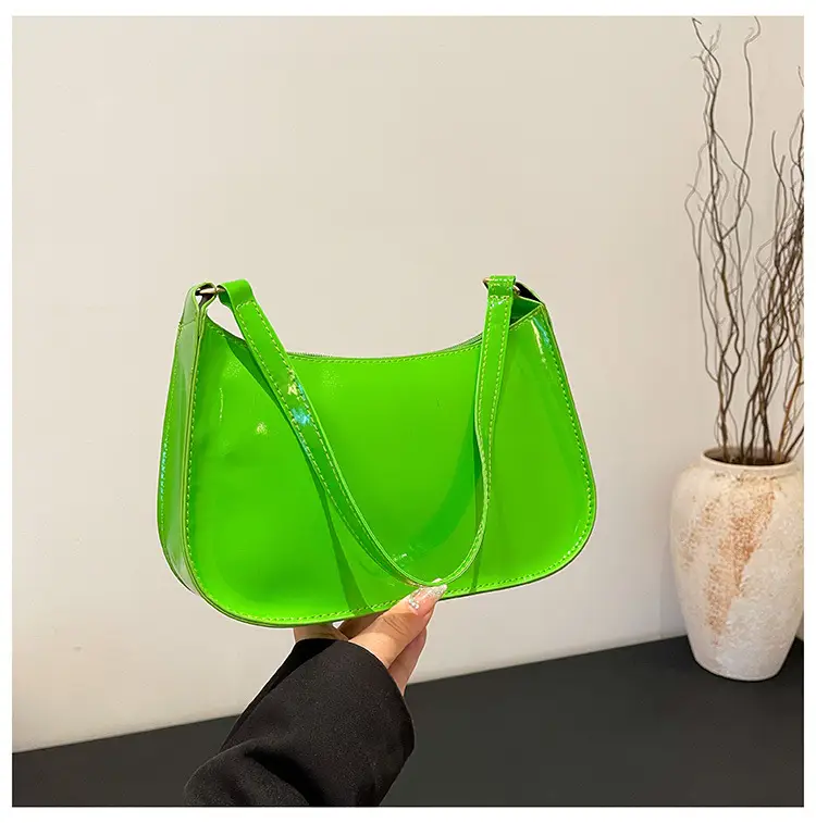 Purple Patent Leather Shoulder Bag for Women - Image 7