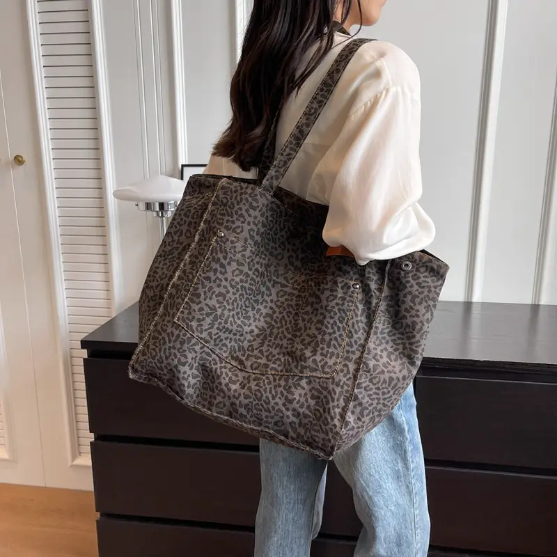 Leopard Print Large Tote Bag Canvas 2026 - Image 4