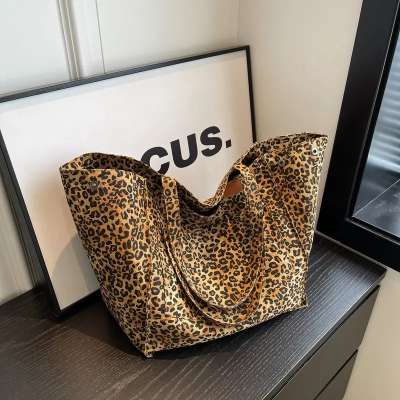 Leopard Print Large Tote Bag Canvas 2026 - Image 6