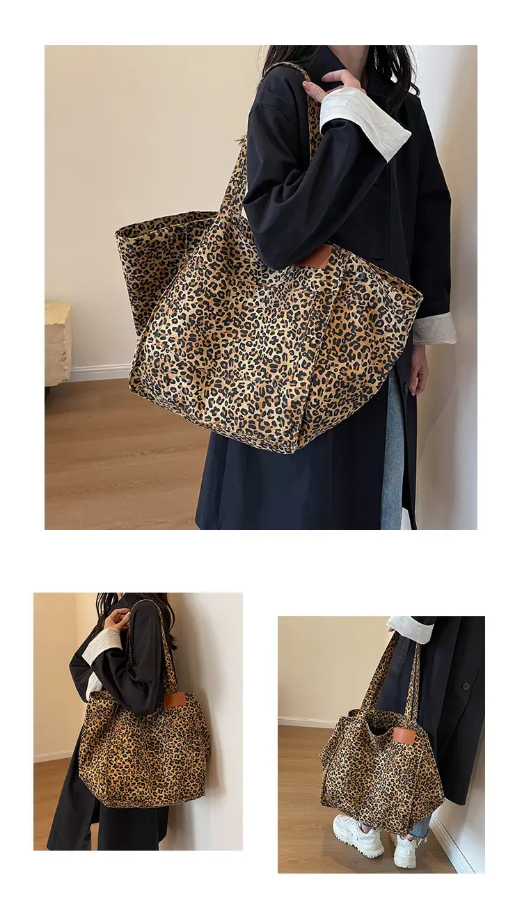 Leopard Print Large Tote Bag Canvas 2026 — feature 10