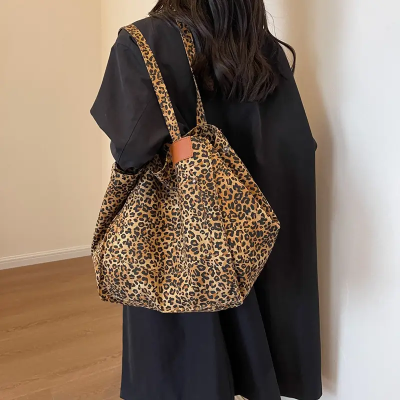 Leopard Print Large Tote Bag Canvas 2026 — feature 12