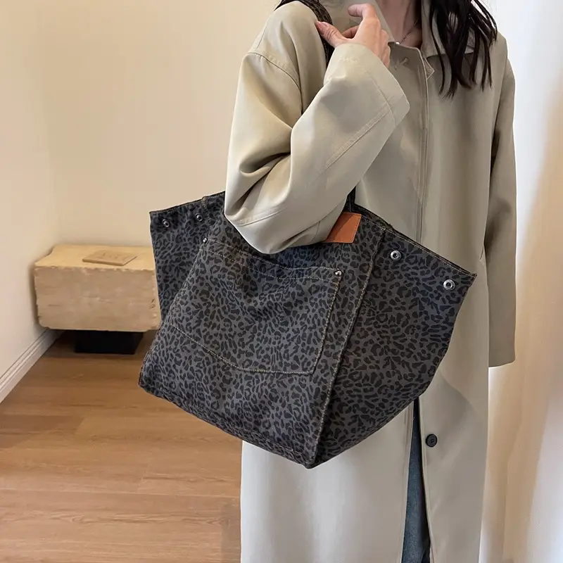 Leopard Print Large Tote Bag Canvas 2026 — feature 13