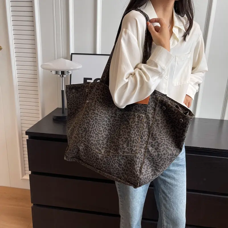 Leopard Print Large Tote Bag Canvas 2026 — feature 17