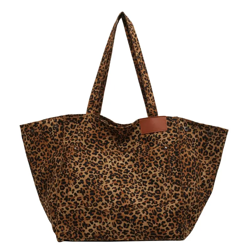Leopard Print Large Tote Bag Canvas 2026 - Image 2