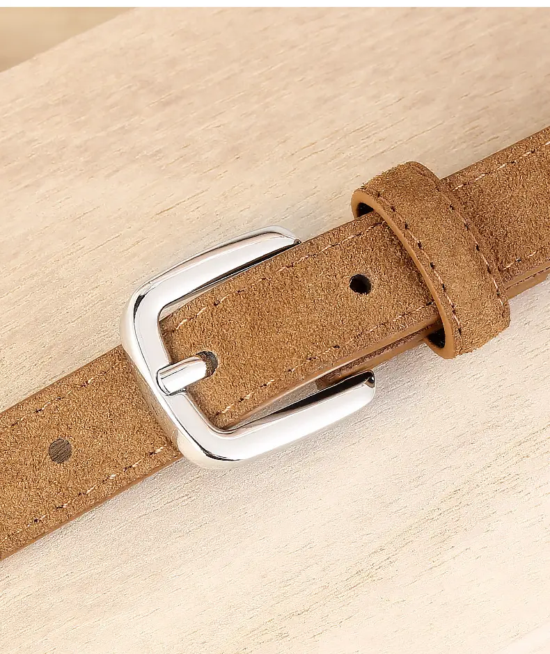 Women's Brown Suede Pin Buckle Belt — feature 15