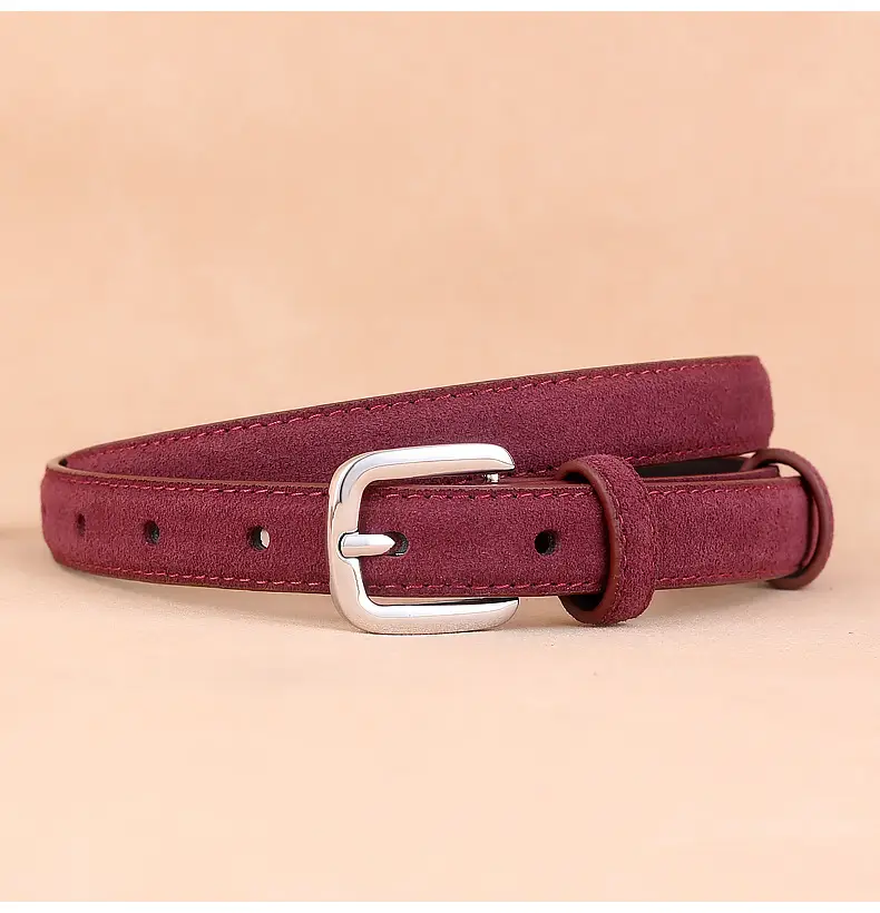 Women's Brown Suede Pin Buckle Belt — feature 19