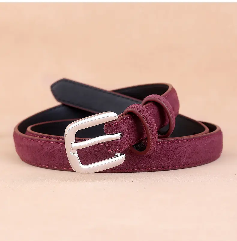 Women's Brown Suede Pin Buckle Belt — feature 23