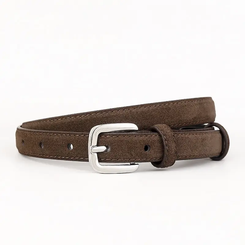 Women's Brown Suede Pin Buckle Belt - Image 3