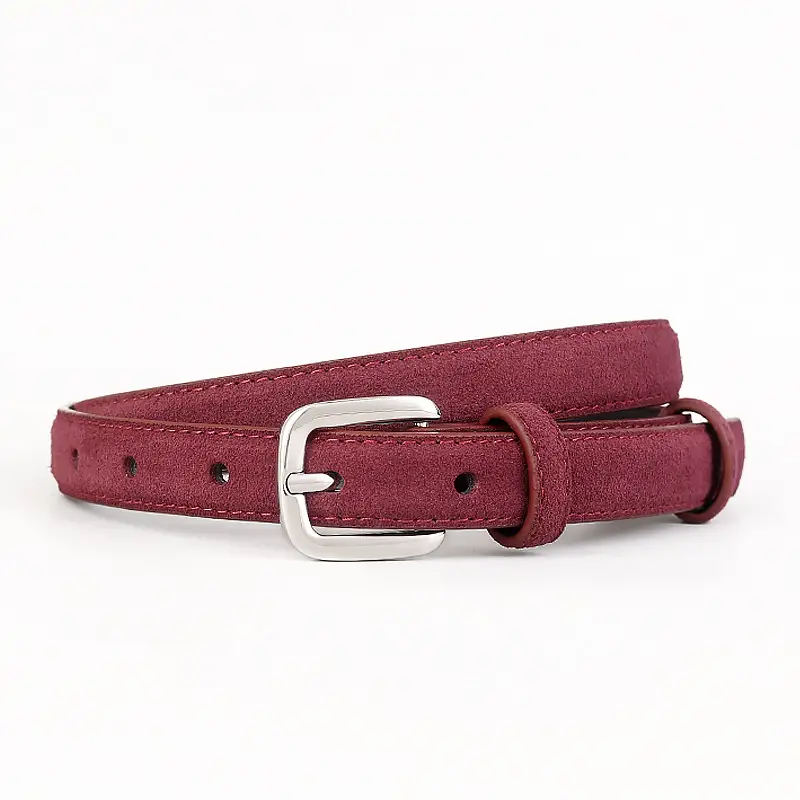 Women's Brown Suede Pin Buckle Belt - Image 4