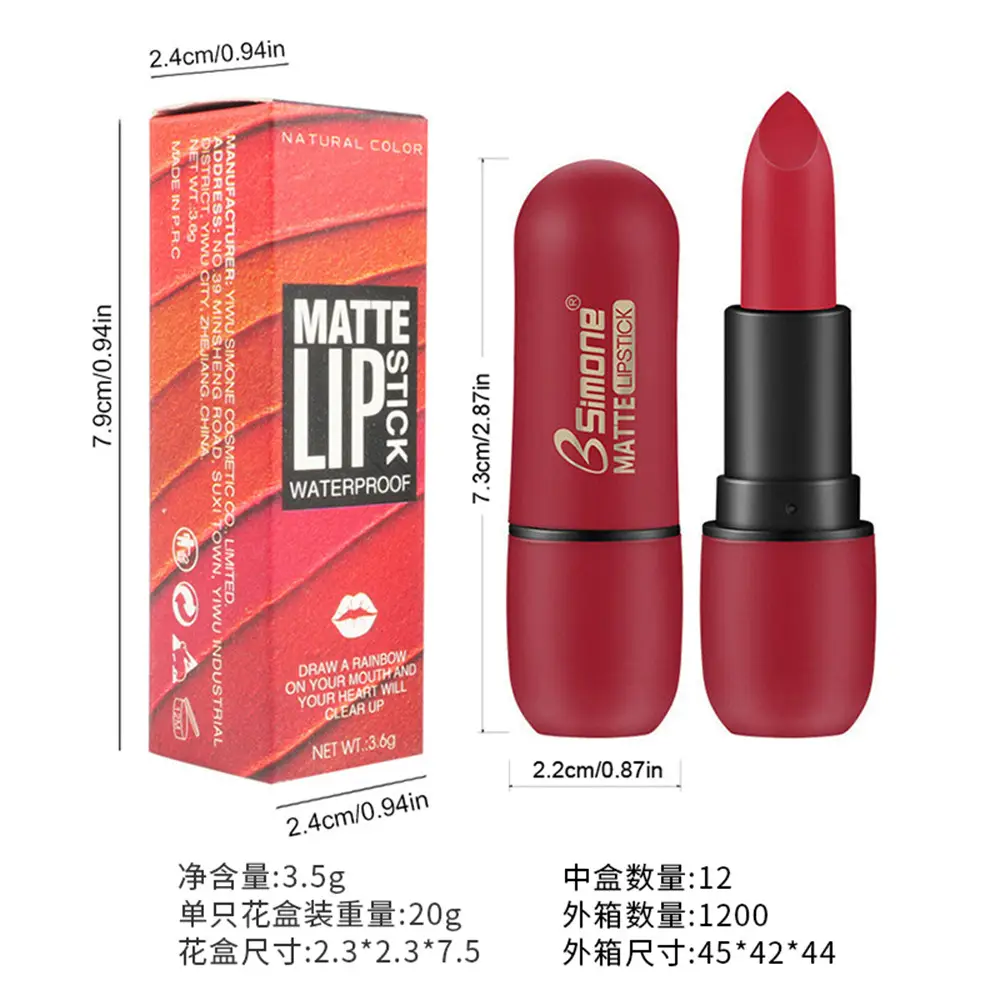 Purplish Red Matte Lipstick 08 - Image 7