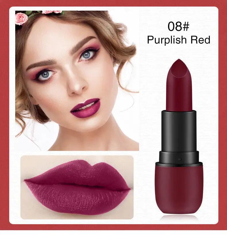 Purplish Red Matte Lipstick 08 — feature 12