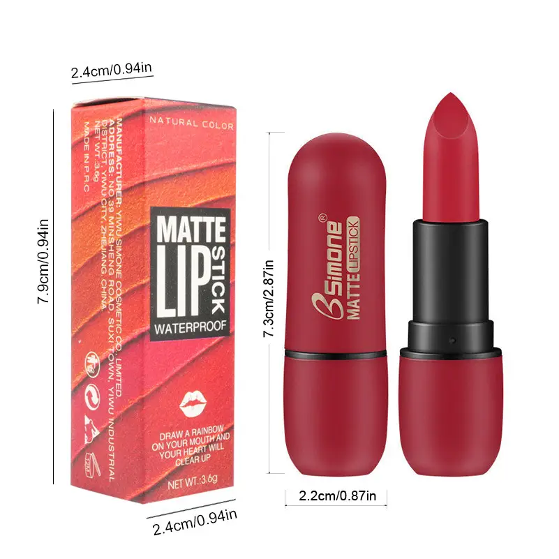 Purplish Red Matte Lipstick 08 — feature 4