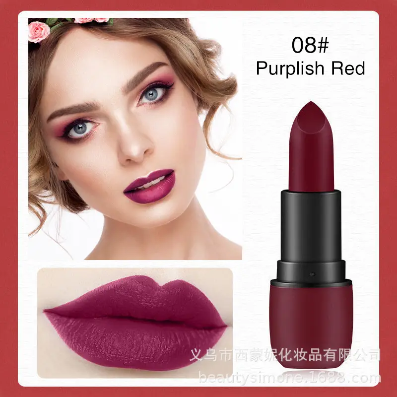 Purplish Red Matte Lipstick 08 - Image 2