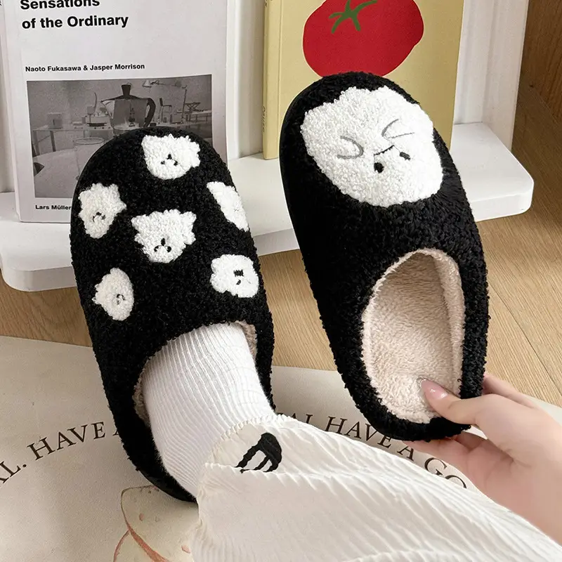 Cartoon Ghost Cotton Winter Slippers Women Men - Image 4