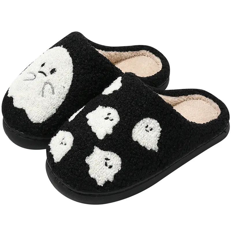 Cartoon Ghost Cotton Winter Slippers Women Men - Image 6