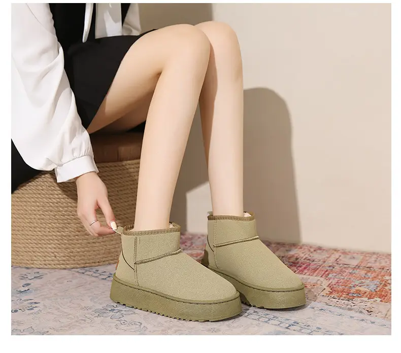 Women's Fleece Lined Snow Boots Tan Non-Slip Winter — feature 15