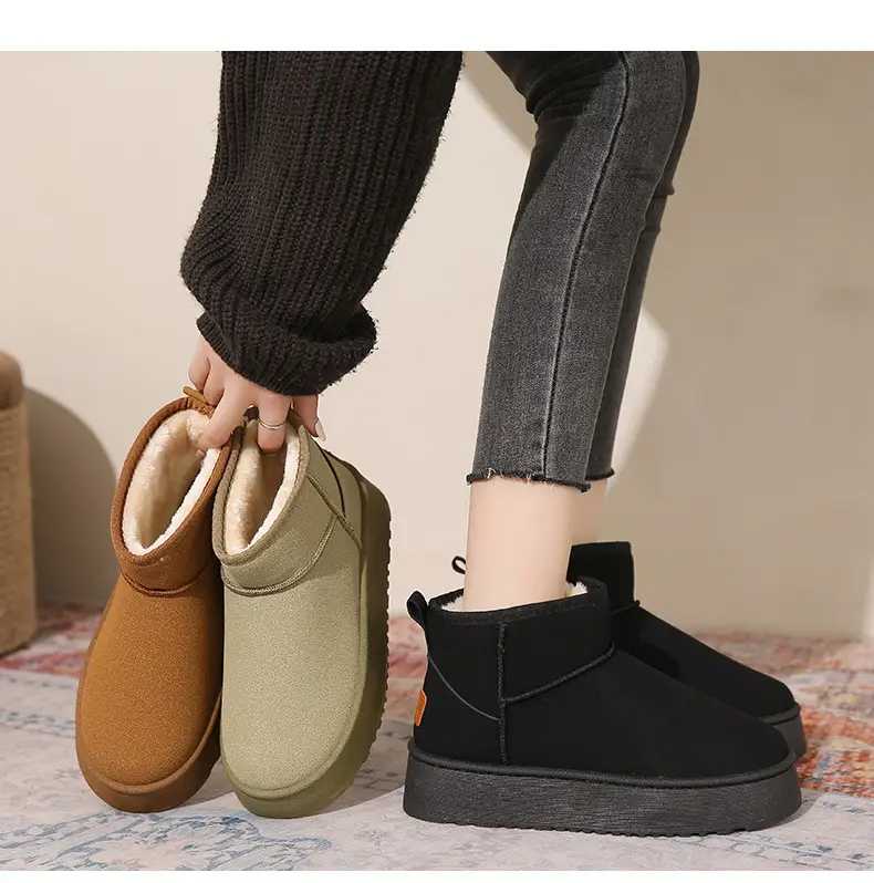 Women's Fleece Lined Snow Boots Tan Non-Slip Winter — feature 20