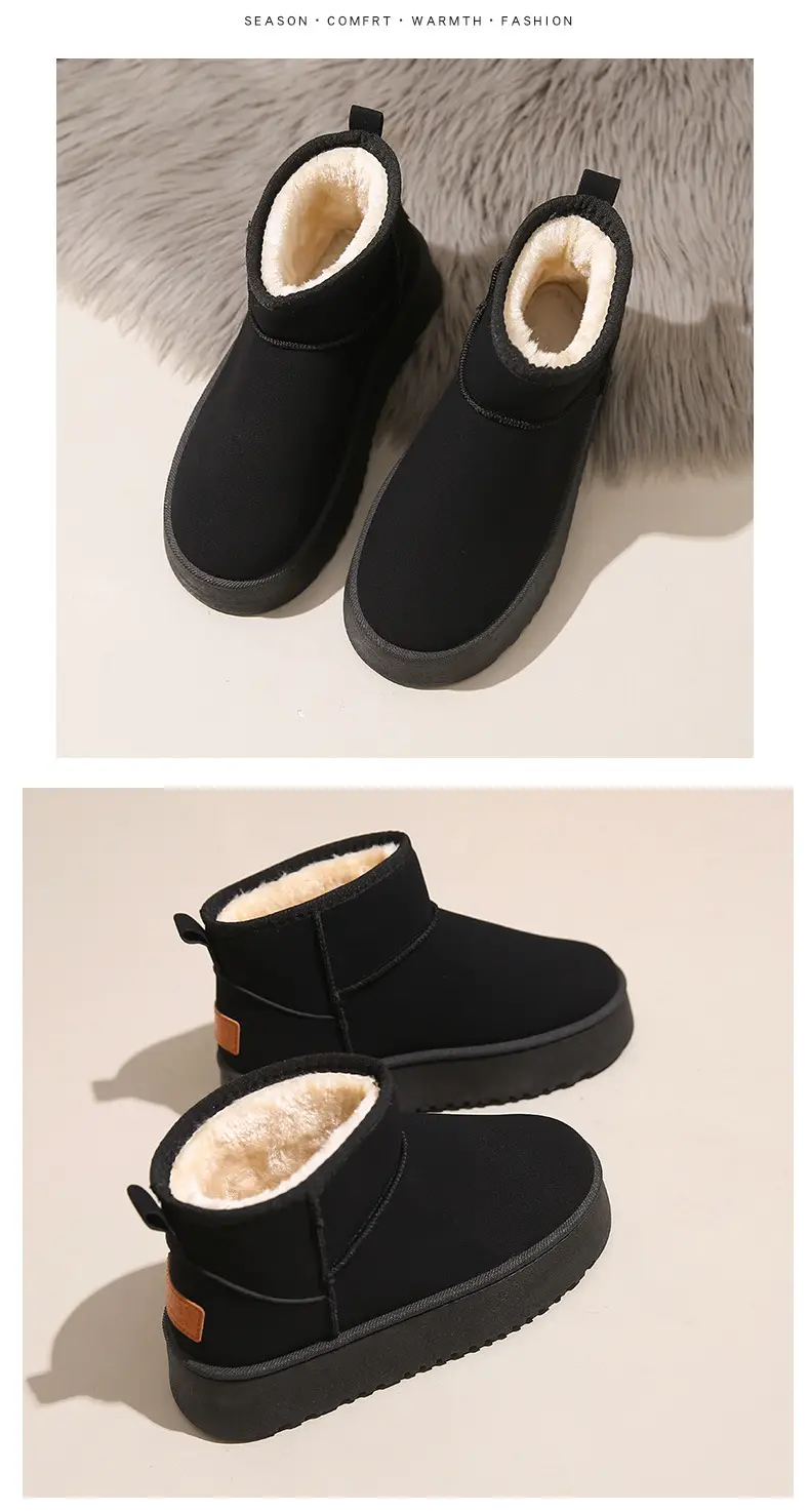 Women's Fleece Lined Snow Boots Tan Non-Slip Winter — feature 22