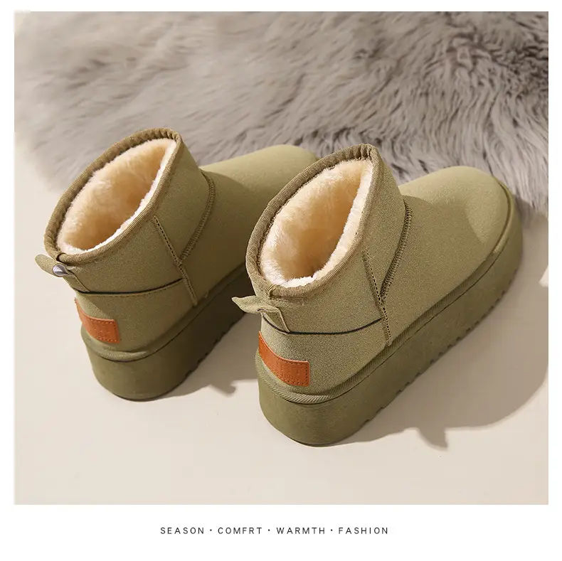 Women's Fleece Lined Snow Boots Tan Non-Slip Winter — feature 25