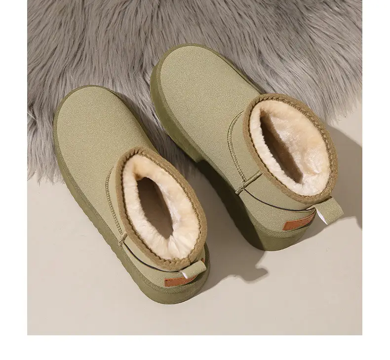 Women's Fleece Lined Snow Boots Tan Non-Slip Winter — feature 26